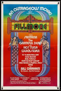 8w261 FILLMORE 1sh '72 Grateful Dead, Santana, rock & roll concert, cool Byrd art!