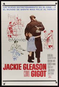 8w306 GIGOT Spanish/U.S. 1sh '62 cute Katherine Kath hugs Jackie Gleason, directed by Gene Kelly!