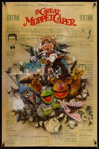 8w320 GREAT MUPPET CAPER 1sh '81 Jim Henson, Kermit the frog, great Drew Struzan artwork!