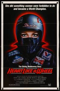 8w352 HEART LIKE A WHEEL 1sh '83 Bonnie Bedelia, car drag racing, cool female driver art!