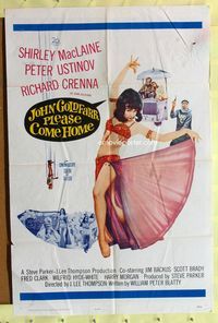 8w437 JOHN GOLDFARB PLEASE COME HOME 1sh '64 sexy image of dancer Shirley MacLaine!