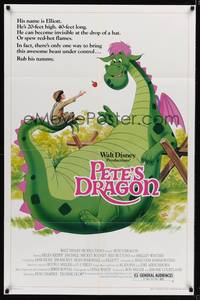 8w642 PETE'S DRAGON 1sh R84 Walt Disney, Helen Reddy, colorful art of Pete w/dragon by Wenzel!