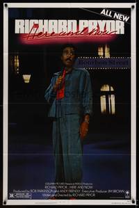 8w686 RICHARD PRYOR HERE & NOW 1sh '83 all new stand-up comedy on Bourbon Street!