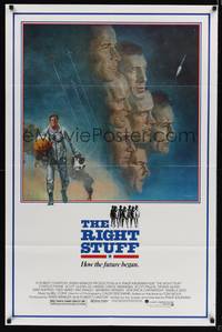 8w687 RIGHT STUFF 1sh '83 great Tom Jung montage art of the first NASA astronauts!