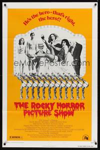 8w695 ROCKY HORROR PICTURE SHOW style B 1sh '75 wacky image of 