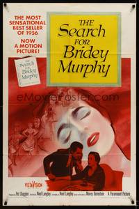 8w717 SEARCH FOR BRIDEY MURPHY 1sh '56 reincarnated Teresa Wright, from best selling book!