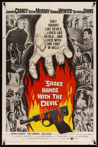 8w736 SHAKE HANDS WITH THE DEVIL 1sh '59 James Cagney, Don Murray, Dana Wynter, sexy Glynis Johns!