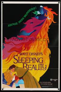 8w762 SLEEPING BEAUTY style A 1sh R79 Walt Disney cartoon fairy tale fantasy classic!