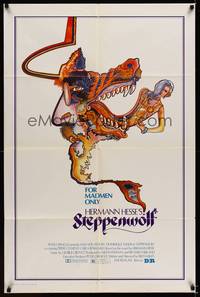 8w799 STEPPENWOLF 1sh '74 Max Von Sydow, for madmen only, really cool psychedelic artwork!