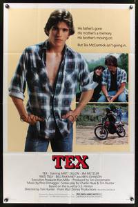8w855 TEX 1sh '82 young Matt Dillon, Meg Tilly & Emilio Estevez, from S.E. Hinton's novel!
