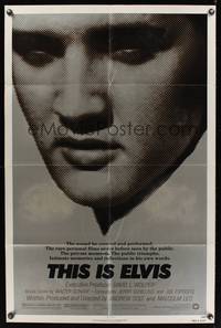 8w865 THIS IS ELVIS 1sh '81 Elvis Presley rock 'n' roll biography, portrait of The King!