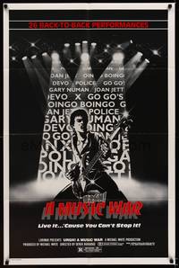 8w918 URGH A MUSIC WAR 1sh '83 Devo, Go Go's, Dead Kennedys, The Police, Joan Jett!
