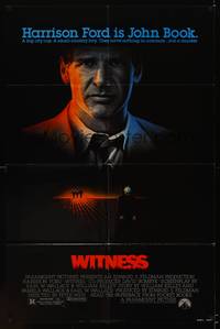8w974 WITNESS 1sh '85 big city cop Harrison Ford in Amish country, directed by Peter Weir!