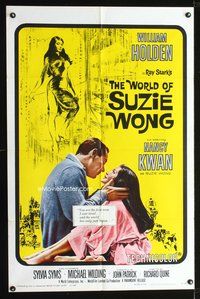 8w979 WORLD OF SUZIE WONG 1sh '60 William Holden was the first man that Nancy Kwan ever loved!