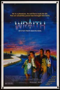 8w981 WRAITH 1sh '86 young Charlie Sheen hunts a phantom who has unearthly powers!