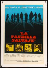8x187 WILD BUNCH linen Argentinean '69 Sam Peckinpah classic, William Holden & Ernest Borgnine!