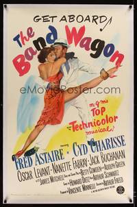 8x265 BAND WAGON linen 1sh '53 great image of Fred Astaire & sexy Cyd Charisse showing her legs!