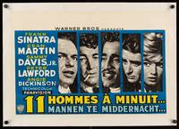 8x210 OCEAN'S 11 linen Belgian '60 Sinatra, Martin, Davis Jr., Dickinson, Lawford, Rat Pack!