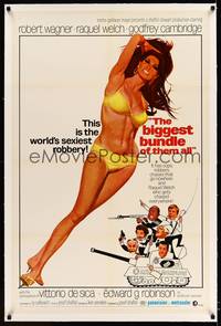 8x272 BIGGEST BUNDLE OF THEM ALL linen 1sh '68 sexy full-length artwork of Raquel Welch in bikini!