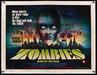 8x032 DAWN OF THE DEAD linen British quad '80 George Romero, there's no more room in HELL for them!