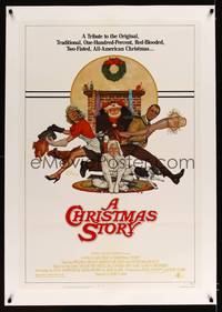 8x286 CHRISTMAS STORY linen 1sh '83 best classic X-mas movie, great art by Robert Tanenbaum!