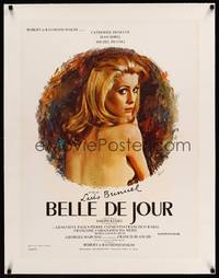 8x087 BELLE DE JOUR linen French 23x32 R70s Luis Bunuel, art of sexy Catherine Deneuve by Ferracci!