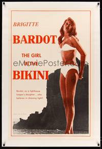 8x326 GIRL IN THE BIKINI linen 1sh '58 sexiest full-length Brigitte Bardot in skimpy swimsuit!