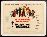8x005 AUNTIE MAME linen 1/2sh '58 classic Rosalind Russell family comedy from play and novel!