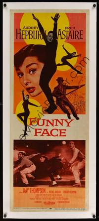 8x016 FUNNY FACE linen insert '57 sexy Audrey Hepburn close up & full-length + Fred Astaire!