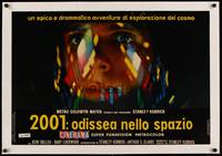 8x076 2001: A SPACE ODYSSEY linen Italian photobusta '68 Kubrick, classic c/u of Dullea, Cinerama!