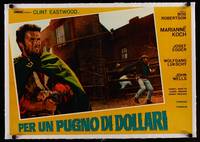 8x080 FISTFUL OF DOLLARS linen Italian photobusta '67 Sergio Leone, close c/u of Clint Eastwood!