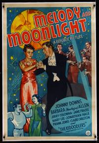 8x382 MELODY & MOONLIGHT linen 1sh '40 Johnny Downs, Vera Vague, romantic art of dancers!