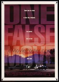 8x404 ONE FALSE MOVE linen 1sh '92 written by Billy Bob Thornton, there was no crime until now!