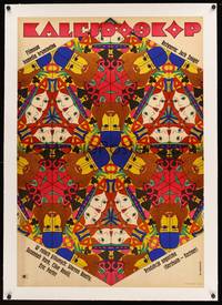 8x146 KALEIDOSCOPE linen Polish 23x33 '66 wonderful different playing card art by Janowski!