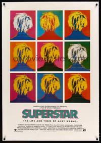 8x463 SUPERSTAR: THE LIFE & TIMES OF ANDY WARHOL linen 1sh '90 pop art of the back of his head!