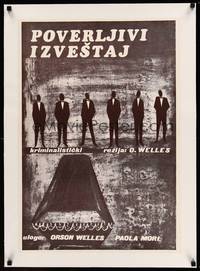 8x063 CONFIDENTIAL REPORT linen Yugoslavian '55 cool different art of 6 men standing by coffin!
