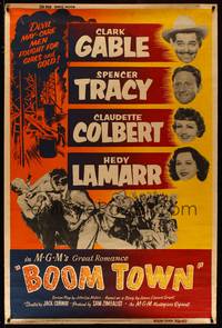 8y113 BOOM TOWN 40x60 R56 Clark Gable, Spencer Tracy, Claudette Colbert, Hedy Lamarr, different!