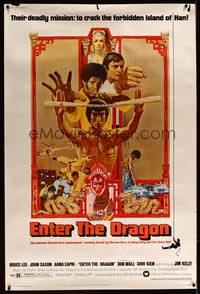 8y118 ENTER THE DRAGON 40x60 '73 Bruce Lee kung fu classic, the movie that made him a legend!