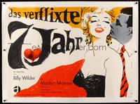 8y171 SEVEN YEAR ITCH linen German 33x47 R66 fantastic different art of Marilyn Monroe by Nosbisch!