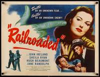 8y053 RAILROADED 1/2sh '47 Sheila Ryan faced every danger to prove a man's innocence!