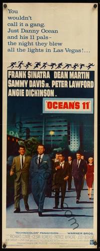 8y056 OCEAN'S 11 insert '60 Sinatra, Martin, Davis Jr., Dickinson, Lawford, Rat Pack!