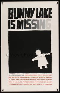 8y036 BUNNY LAKE IS MISSING limited edition 25x39 silkscreen '65 really cool Saul Bass artwork!