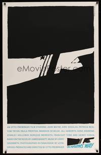 8y037 IN HARM'S WAY limited edition 25x39 silkscreen '65 classic Saul Bass pointing hand artwork!