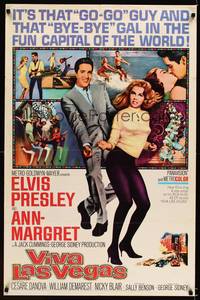 8y100 VIVA LAS VEGAS 1sh '64 many artwork images of Elvis Presley & sexy Ann-Margret!