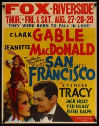 8y064 SAN FRANCISCO jumbo WC '36 close up of smiling Clark Gable & sexy Jeanette MacDonald!