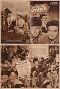 8z238 ROAD TO UTOPIA German program '51 different images of Bob Hope Dorothy Lamour & Bing Crosby