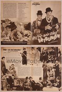 8z244 SONS OF THE DESERT German program '51 Stan Laurel & Oliver Hardy with leis & ukulele!