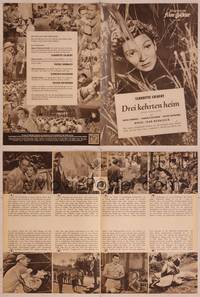 8z250 THREE CAME HOME German program '51 different images of Claudette Colbert & Patric Knowles!
