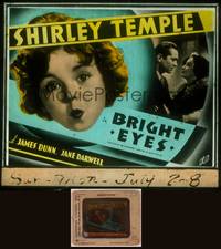 8z106 BRIGHT EYES glass slide '34 great super close up of Shirley Temple with puckered lips!