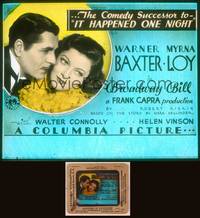 8z107 BROADWAY BILL glass slide '34 Frank Capra horse racing comedy, Warner Baxter & Myrna Loy!